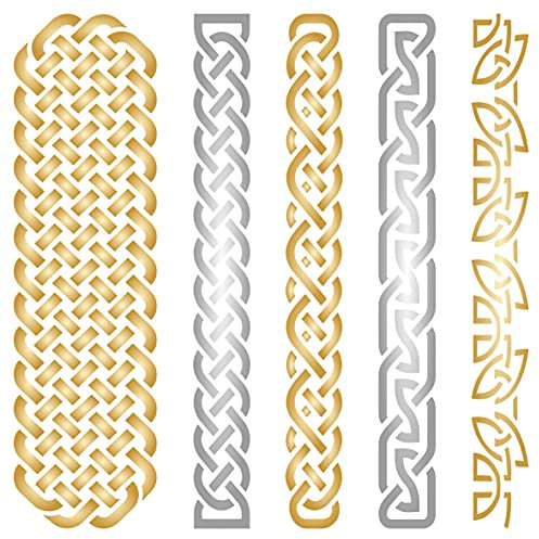 Craft Kreatively Keltische Knoten-Schablone, 16,5 x 21,6 cm, irische Kelten, Wikinger-Knotenbordüre, geflochtener Schutzknoten