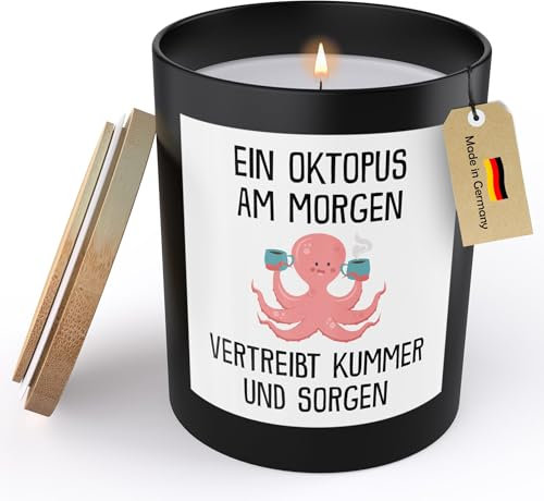 22Feels Lustige Spruchkerze Frauen Oktopus Sojawachs Kerze im Glas Handgemacht mit Spruch Humor Frech Candle Duft Deko Vegan Nachhaltig Nachhaltig - ZITRUS