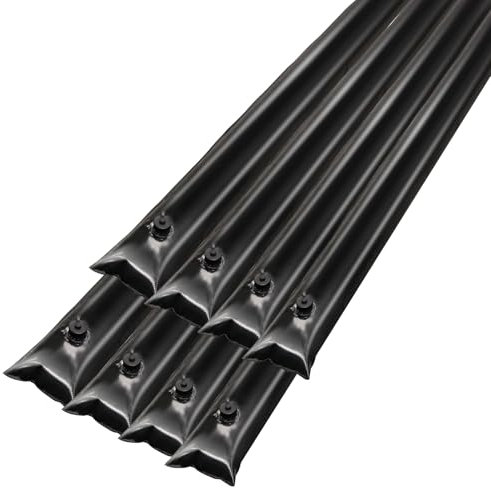 Pool Water Bags,4 Pack 8Ft Heavy Duty 0.6mm Signle Chamber Water Tubes Pool Cover Weights for Inground Pool, Durable Water Bags Pool Cover Weights for Winter Pool Cover (Black)