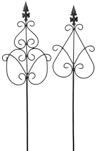 Gartenstab Set Dekostecker für innen und außen 70 cm - Wetterfeste aus Eisen Gartendeko für Balkon und Garten, Schwarz-matt - Ideal als Gartenstecker, Pflanzenstecker und Beet Blumentöpfe Deko