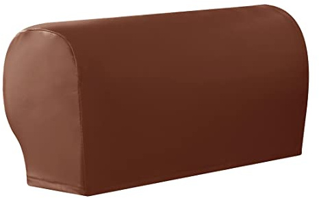 Namzi Armlehnenbezüge aus Kunstleder, wasserdicht, Vintage-Stil, dehnbar, für Stühle, Couch, Sofa, Sessel, Schonbezüge für Liegestuhl, Sofa, 2 Stück, Orange
