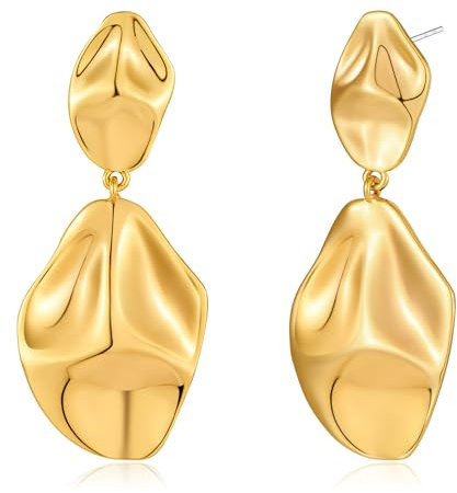 LILIE&WHITE Damen Ohrstecker – Goldene Unregelmäßige Ohrringe, Nickelfrei & Allergikerfreundlich, Eleganter Schmuck für Alltag & besondere Anlässe