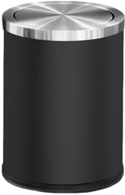 BOKIOESDE Simple And Elegant Trash Can With Odor-Preventing Lid Rust Proof Stainless Steel Trash Bin For Kitchen Cleaning Tools, black, 7L