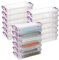 OGANAZI 24 Pack Stackable Clear Pencil Cases Plastic Pencil Box for Pen Pencil Storage Painting Brush Storage Box with Snap-tight Lids and Buckles Large Capacity Office Supplies Storage Box, Purple