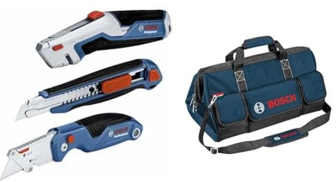 Bosch Professional Three-Part Knife Set + toolbag, Size L
