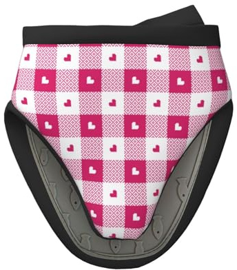 Mini Silicone Oven Mitts, Hot Pink Plaid Heart Oven Mitts Heat Resistant, Pot Holders for Kitchen Cooking & Baking, Cute Oven Glove Pinch Mitts