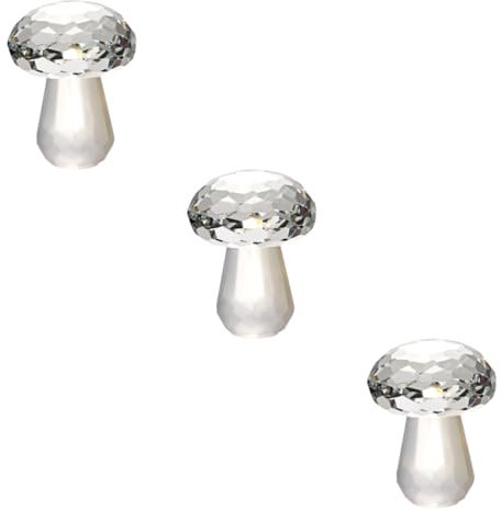 BESTOYARD 3St Coole Sachen fürs Schlafzimmer gartenskulptur Living Room Decoration künstliches Pflanzendekor kleine Pilze pilzförmige Verzierungen Pilzdekore Weißer Kristall Transparent