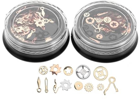STOBOK Steampunk Nagelverzierungen aus Legierung 2 Stück mit Zahnradmotiv Tragbar und Austauschbar für Nagelstudio Dekoration und Besondere Anlässe