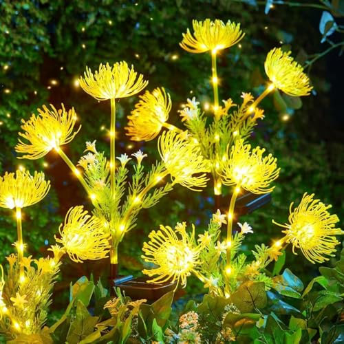 YeahBoom Solarlampen für Außen Garten,4 Stück Blume Solarleuchten,Wasserdicht Solar Blumen Lampe,Solarleuchten für Außen Terrasse RasenStrauchwerk Hof Wege Balkon