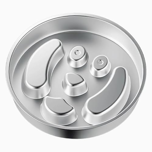 Slow Feeder Anti-Schling Hundenapf (22cm×4cm) – Futternapf Edelstahl 304 mit Rutschfestem Boden, Langlebig & Spülmaschinengeeignet – Für Große/Kleine Hunde & Katzen (Gesicht)