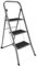 Home Vida 3 Step Ladder - Heavy Duty Steel Folding Ladder with Slip-Resistant and Wide Steps, Folding Mechanism, 150kg Max Load, Home/Kitchen/DIY/Garden Use, Grey
