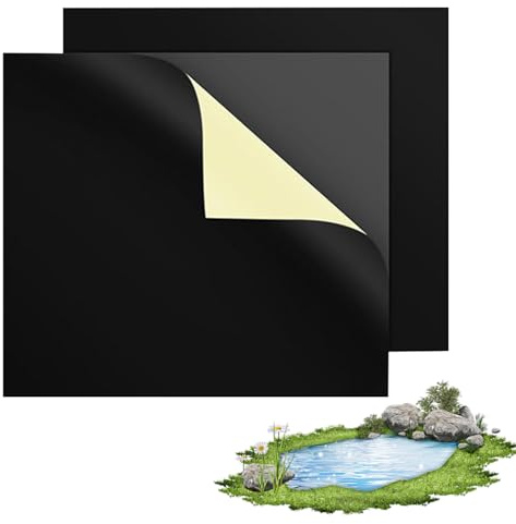 laxreheye Reparatur-Set für Teichtücher – 2 Stück Verbindungsstück für Teichfolien, wasserdichtes Dichtungsband, 20 x 20 cm, Reparaturset für Poolreißer mit Klettverschluss