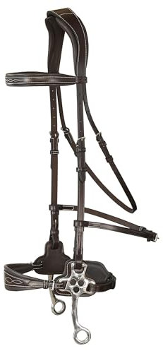 Exion Nova Hackamore Bridle for Horses – Anatomical Bitless Bridle with Rubber Reins | Anti‑Pressure Crownpiece | Vegetable-Tanned Leather | Size Full, Cob, Pony & Over (Black, Cob) (Havana, Cob)