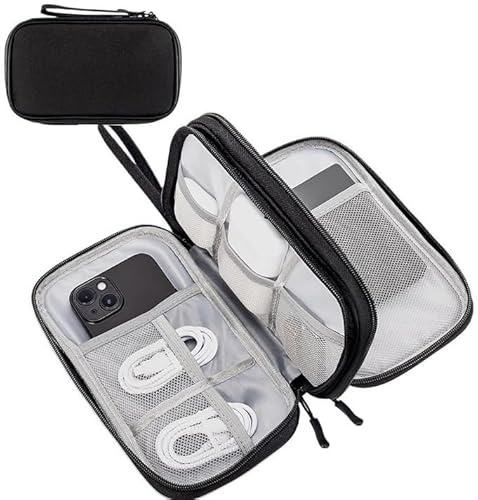 Generico FAVIAN Organizer Elettronico da Viaggio a 3 Strati – Borsa Tech Portatile Impermeabile e Anti-Urto, Custodia Accessori con Scomparti Modulabili per Cavi, Power Bank e Hard Disk