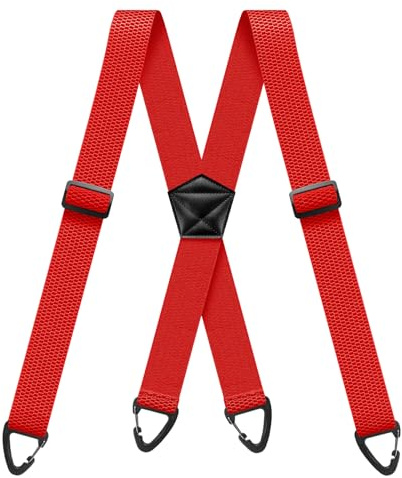 Clip Yeah Hosenträger Herren Breit 3.8cm mit 4 Anti-rutsch Hakenschnalle | Elastisch Hosenträger Herren Extra Stark Verstellbar Suspenders für Outdoor Arbeitshose Lederhose Motorradhose Skihose X-form
