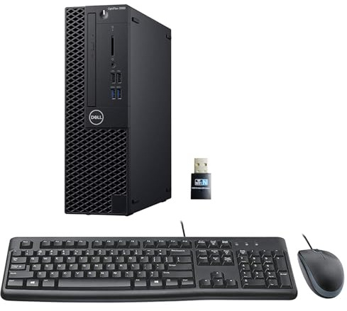 Dell Optiplex 3060 SFF - Ordenador de sobremesa (Intel Core i5-8500, 8 GB de RAM, 256 GB SSD, WiFi, Bluetooth, teclado QWERTY de EE.UU., Windows 11 Pro (reacondicionado)