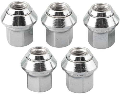 SageFurned Autozubehör, Chrom-Radmuttern, Metall, silberfarben, C30 C70 II S40 II V40 V50 für Ford Focus für Volvo (Chrom-Radmuttern)