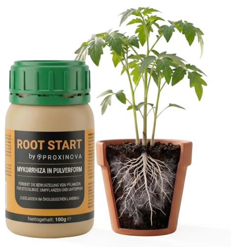 PROXINOVA Mykorrhiza Wurzelaktivator mit Trichoderma – Bewurzelungspulver für Stecklinge und Pflanzen, Mycorrhiza für Pflanzen als Wurzelhormon für gesunde Wurzeln 100g – Made in Italy