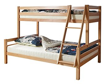 Etagenbett Doppelbett Stockbett Maxim teilbar Buche massiv Natur 90/140 x 200 cm