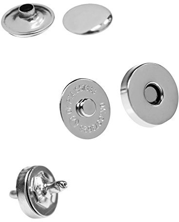 10 Magnet-Knöpfe Magnet-Verschlüsse Taschenverschluss Nähen Basteln Kleidung Tasche Alben, Farbe:silber, Größe:14mm