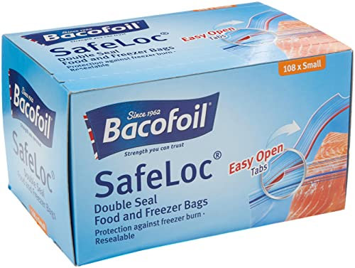 BacoFoil Safeloc Food and zer Small Bags, 108 Bags Safelock-108x Small Bags