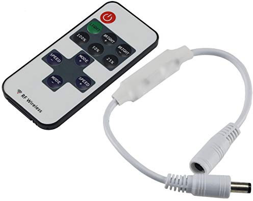 Funk Controller für LED Stripes mit Funk-Fernbedienung max. 72 Watt, 12-24Volt 5,5/2,1mm Hohlstecker Inline Modul 45x12x5mm