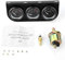 Triple Gauge Kit - Voltmeter, Wasser-Temperatur- und Öl-Druckmesser für Autos mit 12V - Robustes ABS und Aluminium