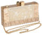 Menurra Borsa da sera in acrilico da donna con pochette in marmo glitterato per matrimoni, cocktail party promenade, Beige