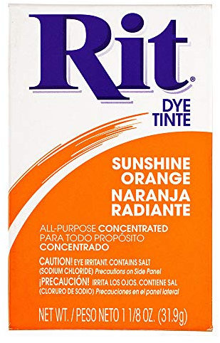 Craft County Tinte en polvo concentrado multiusos “ El paquete muestra el color aproximado en 100% algodón blanco (naranja sol)