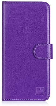 32nd Book Wallet PU Leather Flip Case Cover For Apple iPhone 11 Pro Max (6.5), Design With Card Slot and Magnetic Closure - Purple