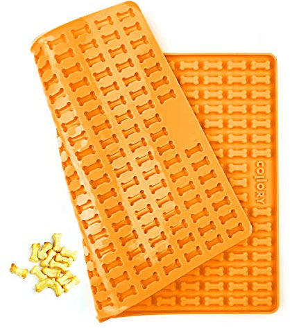 Collory® Mini Knochen (2cm) Silikon Backmatte, Backform für mini DIY Hundekekse und Leckerlis, Knochenbackform, Pralinenform, Antihaftend und Lebensmittelecht (BPA-Frei)