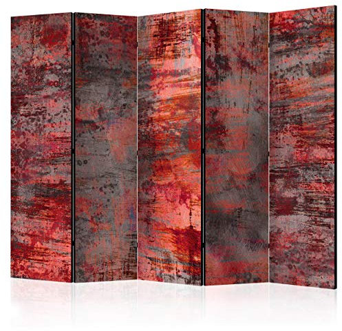 decomonkey Paravent Raumteiler Innen Stein 225x172 cm 5 Teilig Beidseitig Room Divider Wall Raumteiler Stehend Trennwand Sichtschutz Spanische Wand Sichtschutzwand Wohnzimmer Holz Haptik Mauer