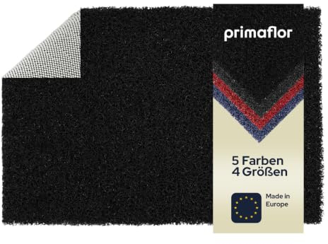 Primaflor Schmutzfangmatte Lorenzo | 60 x 40 cm | Schwarz | Fußmatte, Eingangsmatte, Fußabtreter und Türvorleger; 15 mm Vinyl-Schlingenstruktur, rutschhemmend, für innen und außen