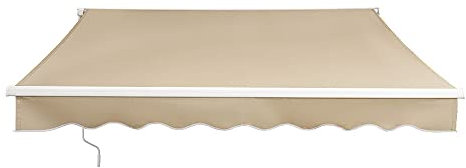 Panana 3.5 x 2.5M Manual Awning Retractable Canopy Sun Shade Shelter Waterproof Outdoor Patio Garden