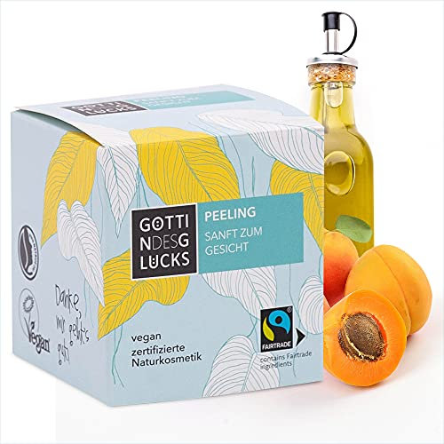 Göttin des Glücks Gesichtspeeling 50 ml Aprikose - Facial Scrub mit Fairtrade Aprikosenkernöl - Vegane Naturkosmetik im Zero Waste Mehrweg-Glastiegel