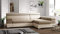 Ecksofa Paolo mit Schlaffunktion, Eckcouch mit Bettkasten, L-Form Ecksofa, L-Form Sofa, Ottomane Rechts, 260 cm x 162 cm (Cremig + Cremiger Kunstleder (EKO))