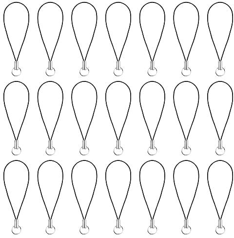 UKCOCO Cell Phone Charm Strap- 100 Pcs Phone Charm Cords Mobile Phone Lanyard Split Ring Strap Black Lanyard for Cell Phone, USB Drive, Keyring, MP3 Player, DIY Accessories