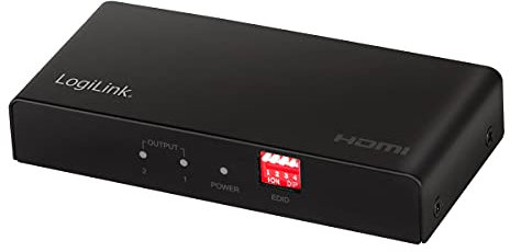 LogiLink HD0033 - HDMI-Splitter, 1x2-Port, 4K/60 Hz, Downscaler