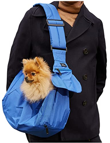 Bella & Balu Blau Tragetasche für Hund und Katze | Leichtes Tragetuch BZW. Hundetasche für kleine Hunde bis zu 7kg für Reisen, zum Spazieren und Gassi Gehen