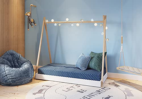 FabiMax Kinderbett Juniorbett Tipi, 80 x 160 cm, weiß/Natur
