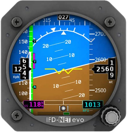 IFD-NET EVO EFIS horizon artificiel, altimètre, anémomètre, gmeter, boussole magnétique et récepteur GPS (EVO EFIS)
