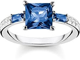 THOMAS SABO Damenring Blaue Steine TR2380-166-1-50 Ringgröße 50/15,9