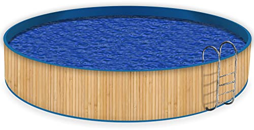 Wallario Pool Verkleidung mit Motiv ohne Ösen, Umrandung Dekoration, Motiv Holzpanele hell, Größe Höhe 80 cm x L 10m