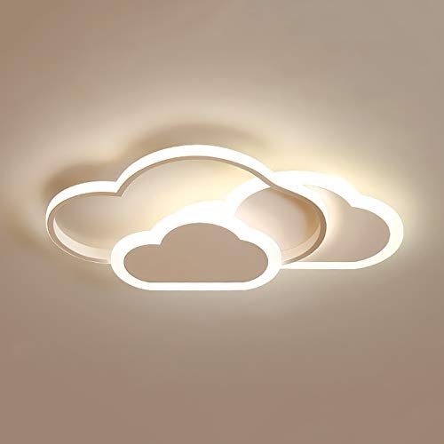 MINUS ONE 42W LED Deckenleuchte, Kreative Wolken Deckenlampe, Deckenlampe Mit Fernbedienung Dimmbarer, Moderne Weiße Deckenleuchten Für Wohnzimmer Schlafzimmer Flur Und Kinderzimmer L52 * W31* H6cm