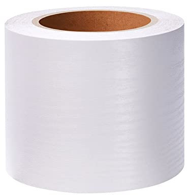 VisitRyl TapetenbordüRe Selbstklebend Vinyl Sockelleiste Dekorative BordüRe Selbstklebende Home BordüRe KüChe TapetenbordüRe Selbstklebend FüR Badezimmer Wohnzimmer WeißE Holzmaserung 20cm X 500cm