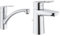 GROHE QUICKFIX Start Robinet de cuisine évier Start, rotation 140°, robinet de cuisine installation et nettoyage facile & Mitigeur Lavabo Bauloop 23335000 (Import Allemagne), Chromé, S