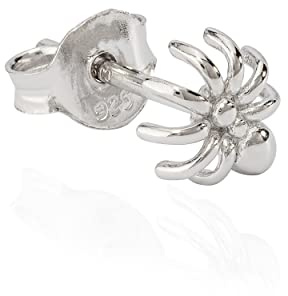 NKlaus Einzel kleine Ohrstecker Spinne 925 Silber anlaufgeschützt 9x8mm Motiv Ohrring