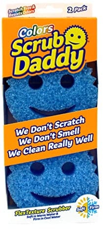Scrub Daddy Colors Esponja de Limpieza para la Cocina, Azul - 2 Pack, SD2CB