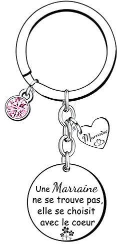 VZIUYTRE Cadeau de Marraine Porte-clés de Marraine porte clés parrain marraine bapteme d'anniversaire Cadeau fête des mères pour Marraine Cadeaux de Noë