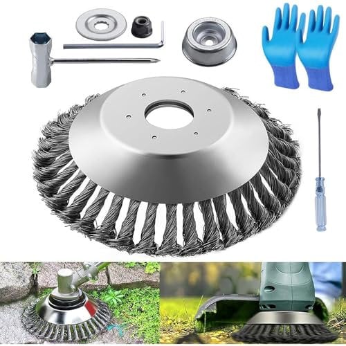 Anyingkai Spazzola Decespugliatore Erbacce,Spazzola per Erbacce Decespugliatore,Spazzola per Decespugliatore,Foro 25.4 mm,per Esterno Giardino Casa Tosaerba